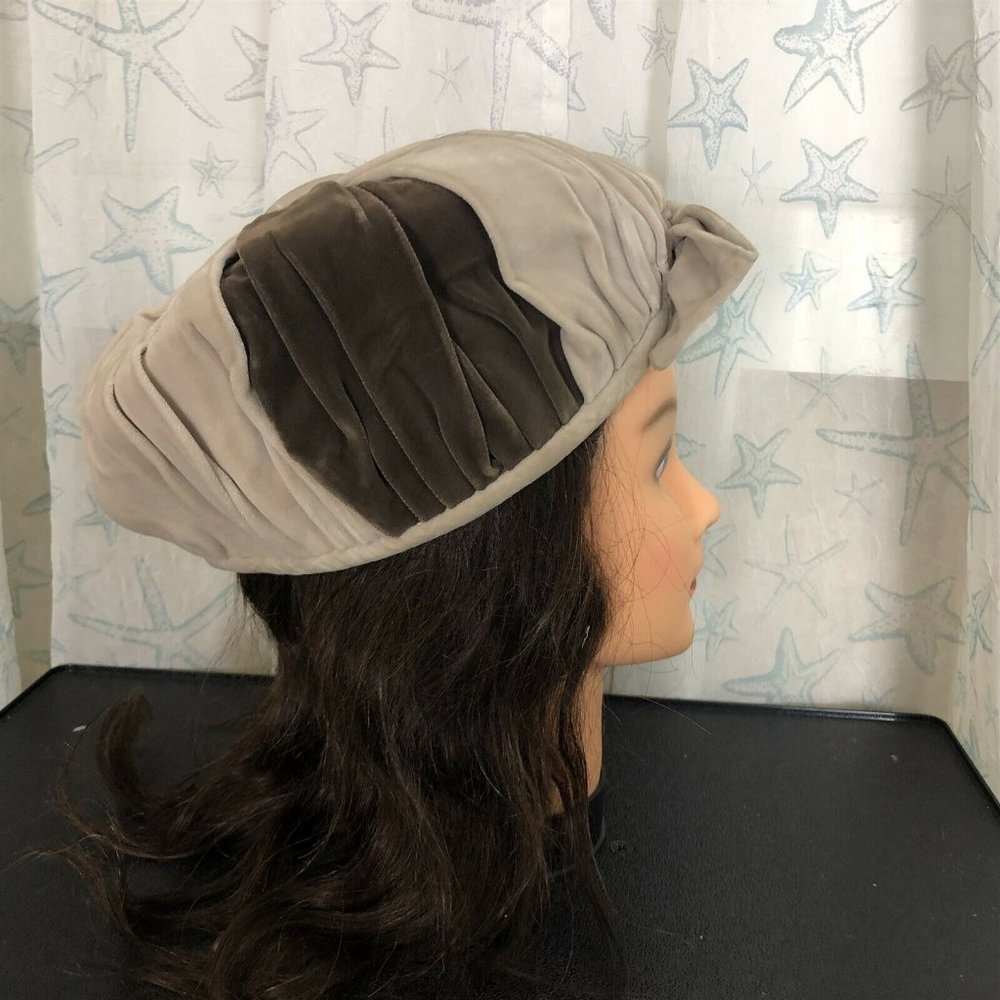 Vintage Women's Pillbox Style Velvet Hat Nell New York Colorblock - Picture 5 of 12